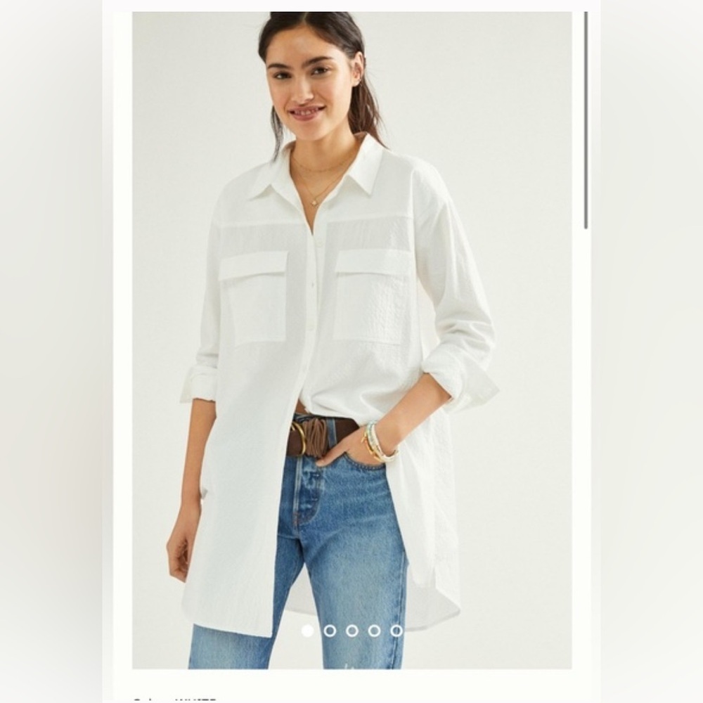 Maeve by  Anthropologie Textured Tunic - Button Down - Oversized - Like New